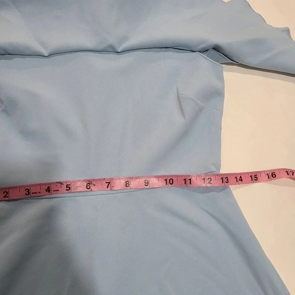 Zara Women's Cold Shoulder Ruffle Skater Mini Dress‎ Fit and Flare Blue Small - Picture 8 of 12